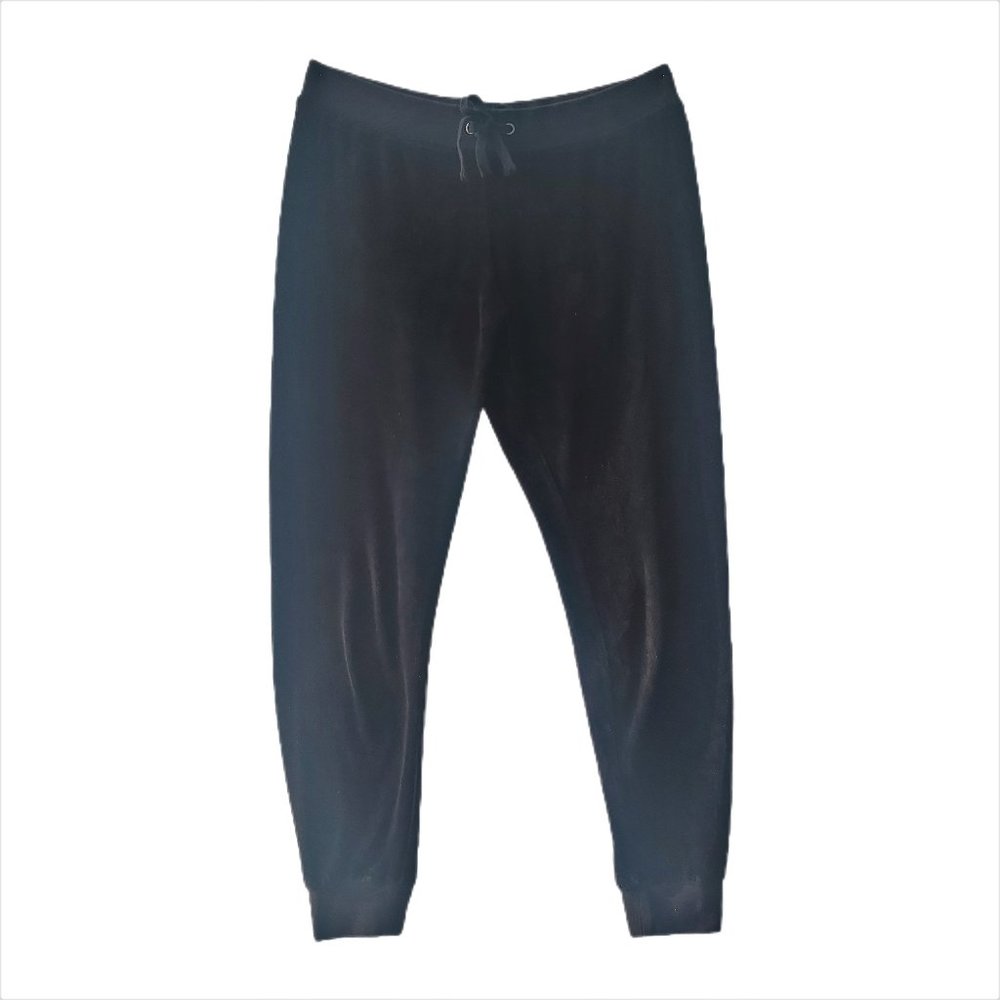 JUICY COUTURE Womens S 29x27 Black Velvet Sweatpants Jogger